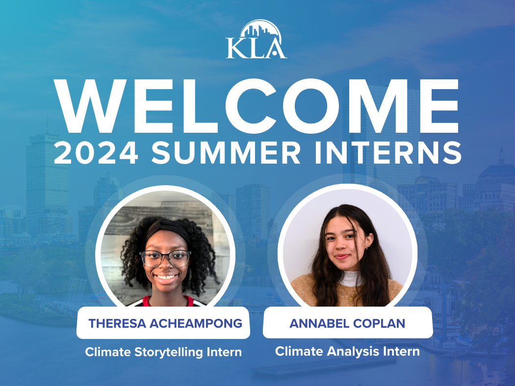 Blue gradient image with white text and headshots of each intern. Text: WELCOME SUMMER INTERNS!